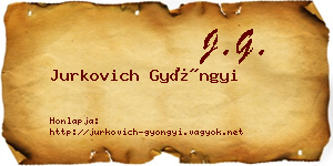 Jurkovich Gyöngyi névjegykártya