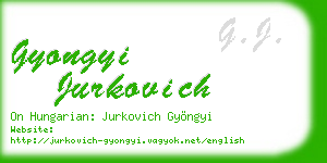 gyongyi jurkovich business card